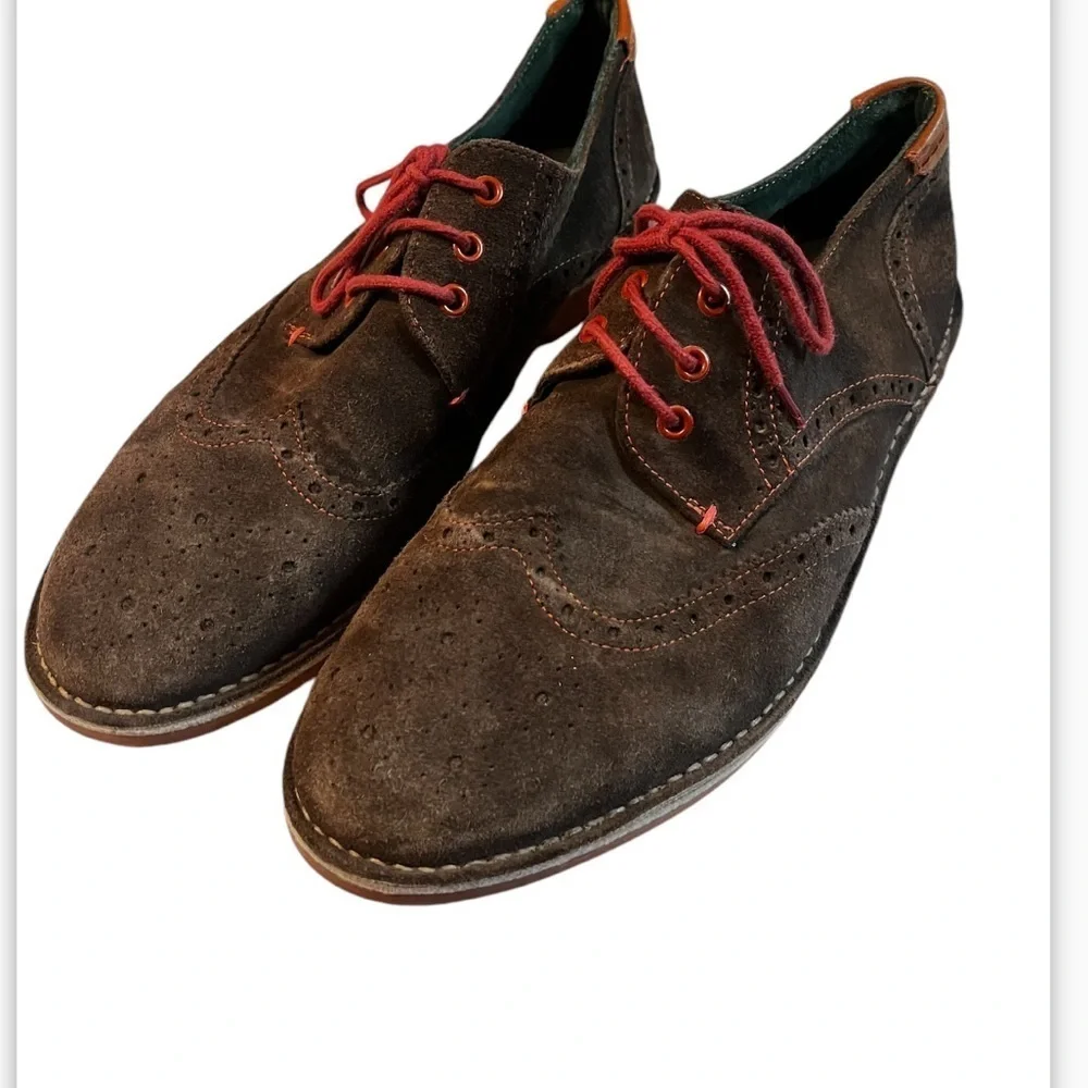 Ted Baker London Jamfro 2 Wingtip Oxfords braunes Wildleder Herren Sz US 11 Men